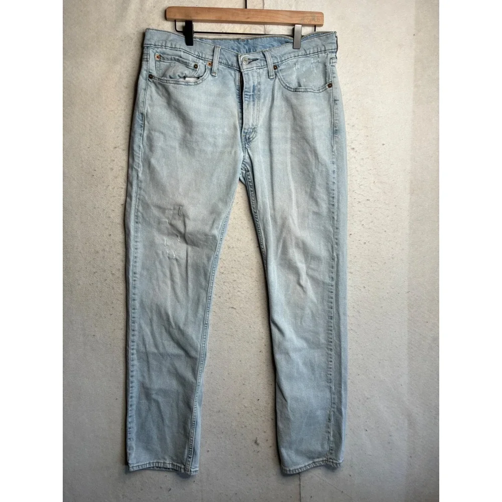 Levis 514 Straight Fit Light Wash Denim Jeans Mens 34x34 00514-1618